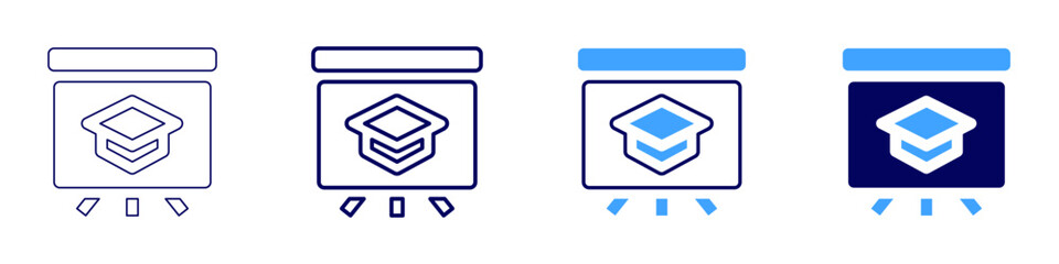 Clarity in public speaking icon in 4 different styles. Thin Line, Line, Bold Line, Duotone. Duotone style. Editable stroke