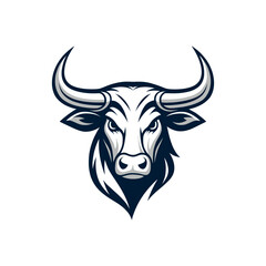 bull silhouette logo vector line art logo design