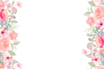 Flower watercolor frame for wedding, birthday, card, background, invitation, wallpaper, sticker, decoration etc.	
