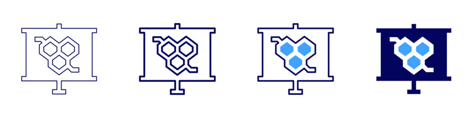 Graphic design for presentations icon in 4 different styles. Thin Line, Line, Bold Line, Duotone. Duotone style. Editable stroke