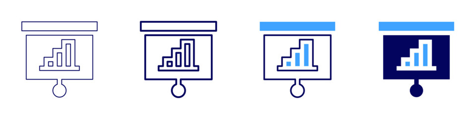 Memorable presentation icon in 4 different styles. Thin Line, Line, Bold Line, Duotone. Duotone style. Editable stroke