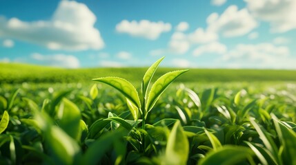 Obraz premium Path to Hope: A Sprout in the Field