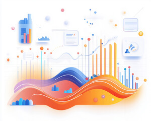 Financial growth chart displaying rising trends, modern business analytics concept for investment insights and economic forecasting