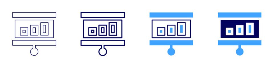 Presentation attention grabbers icon in 4 different styles. Thin Line, Line, Bold Line, Duotone. Duotone style. Editable stroke