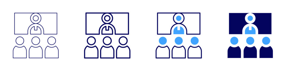 Presentation design icon in 4 different styles. Thin Line, Line, Bold Line, Duotone. Duotone style. Editable stroke