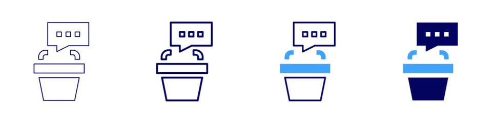 Presentation humor icon in 4 different styles. Thin Line, Line, Bold Line, Duotone. Duotone style. Editable stroke