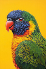Close-up of a Vibrant Australian Rainbow Lorikeet Parrot with Bright Colors