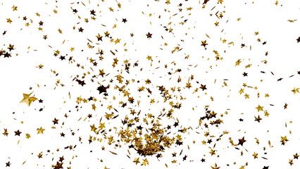 無数の金の星が爆発して飛び散るイラスト