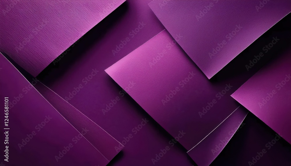 Poster abstract geometric purple paper composition with layered textures and sharp angles, perfect for mode