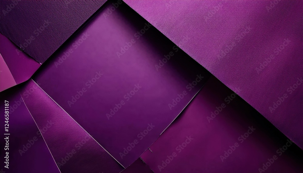 Poster abstract geometric purple paper composition with layered textures and sharp angles, perfect for mode