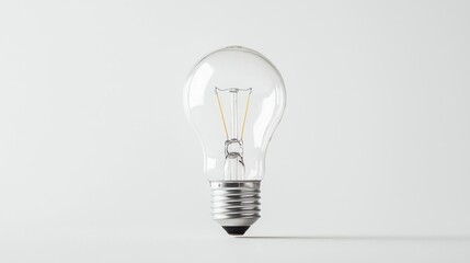 Clear lightbulb on white background; idea concept