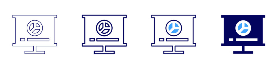 Presentation preparation icon in 4 different styles. Thin Line, Line, Bold Line, Duotone. Duotone style. Editable stroke