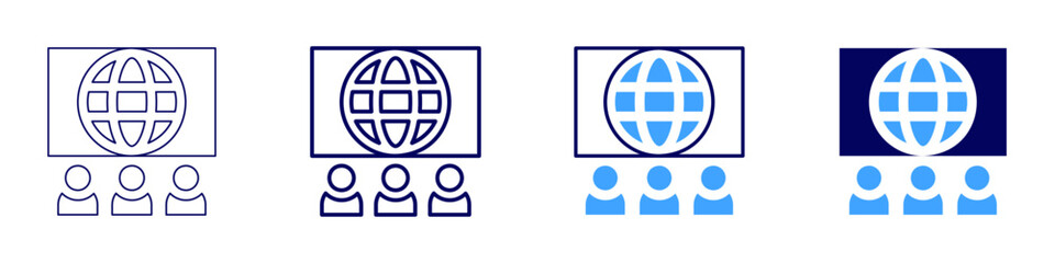 Presentation storytelling icon in 4 different styles. Thin Line, Line, Bold Line, Duotone. Duotone style. Editable stroke