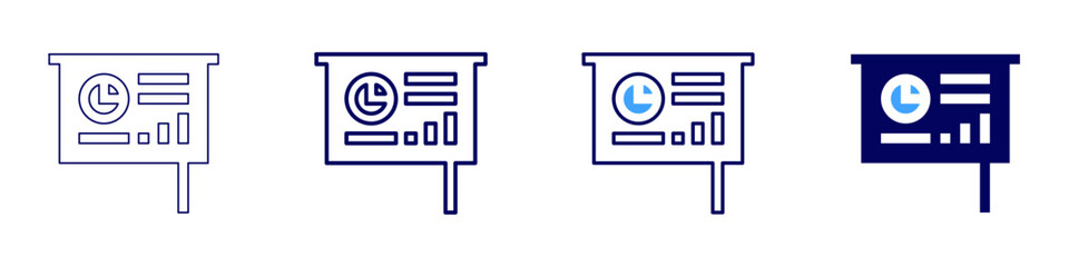 Presentation training icon in 4 different styles. Thin Line, Line, Bold Line, Duotone. Duotone style. Editable stroke
