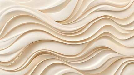 Fototapeta premium Creamy waves texture with smooth curves layered in elegant flowing patterns on paper.