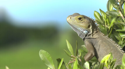 Obraz premium Lizard in a garden, outdoors, calm