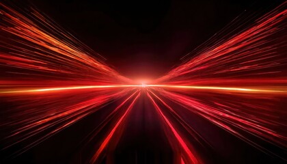 abstract red light burst with speed effect, futuristic motion blur with glowing energy lines, technology and sci-fi concept

