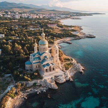 Vladimirsky Cathedral, Chersonesus: Aerial view.