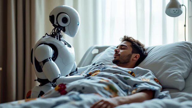 Compassionate robot comforting patient: humanrobot interaction in hospital setting for futuristic healthcare scenes