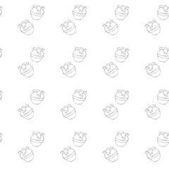 Gordijnen Naadloze herfst Honey in a clay pot. Seamless pattern. Doodle style.  © Volha