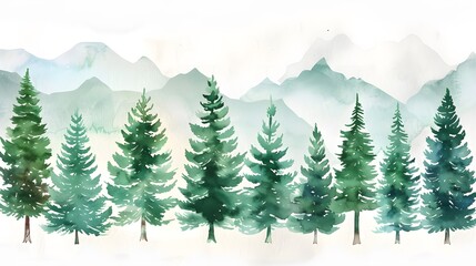Fototapeta premium Pine Tree Set