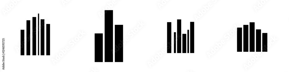 Poster visual representation of statistical data with varying bar heights showcasing trends and comparisons