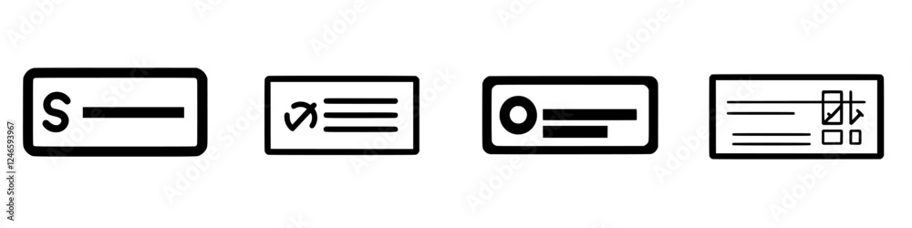 Poster design elements illustrating various types of user interface components in a modern digital environm