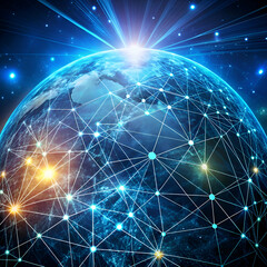 Obraz premium Global Network. A Visual Representation of Worldwide Connectivity