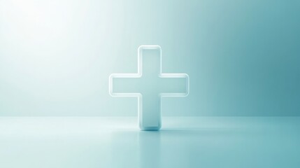 Obraz premium A classic pharmacy symbol in a minimalist design, set against a soft gradient background