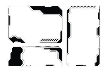 Futuristic HUD Frames Set. Sci Fi Cyberpunk User Interface Borders Elements © OzanID