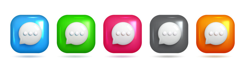 Colorful Vector 3D Chat Symbol, Modern Communication