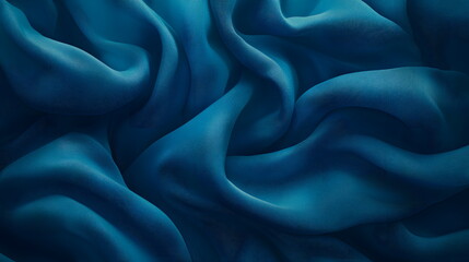 Fototapeta premium Soft flowing blue fabric with smooth textures and gentle waves in a tranquil setting