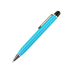 blue pen with sleek design and gold accents, ideal for writing