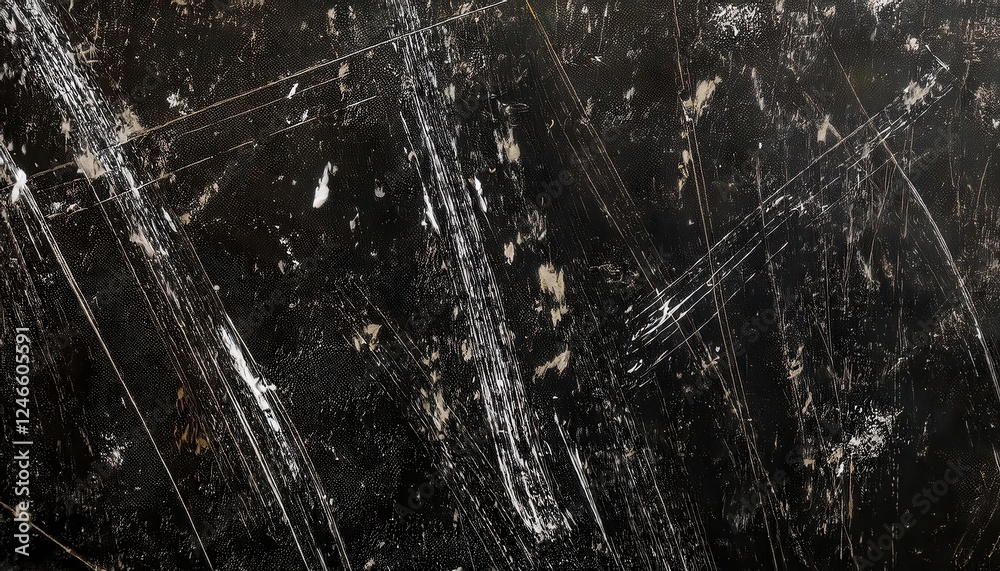 Aufkleber grunge scratched black texture with diagonal lines and abstract marks for industrial design and vintage graphic projects

