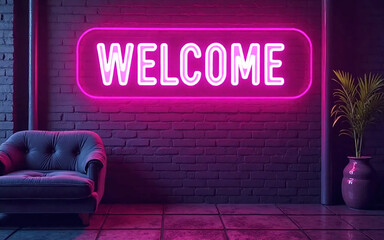 welcome neon light