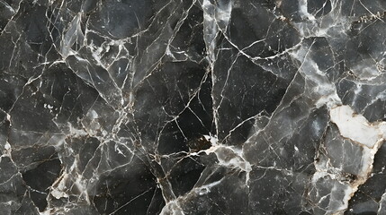 Obraz premium Black marble texture with white veins on a solid surface suitable for backgrounds.