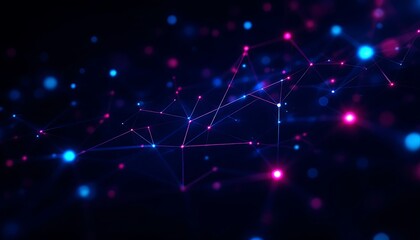 Obraz premium Abstract Network Connection Background Pink Blue Lights