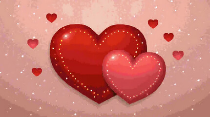 red hearts background