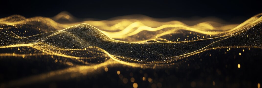 Golden Waves of Light Abstract Background with Elegant Texture and Geometric Flowing Design