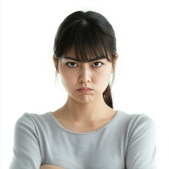 Fototapeta premium 怒った表情をした日本人女性
