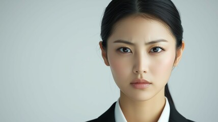 怒った表情をした日本人女性