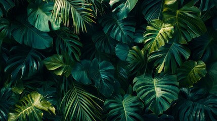 Lush green leaves tropical rainforest nature photography close-up serene environment natural beauty