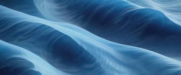 Obraz premium Smooth flowing wave pattern in a gradient of blue hues with subtle texture and shading , oceanic colors, flow