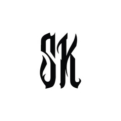 SK monogram logo design letter text name symbol monochrome logotype alphabet character simple logo