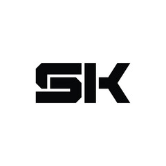 SK monogram logo design letter text name symbol monochrome logotype alphabet character simple logo