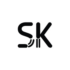 SK monogram logo design letter text name symbol monochrome logotype alphabet character simple logo