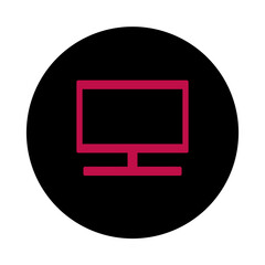 Technology monitor computer Tv or LCD line icon illustration for decoration pattern or creative idea	