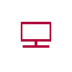 Technology monitor computer Tv or LCD red line icon illustration for decoration pattern or creative idea	