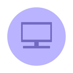 Technology monitor computer Tv or LCD purple line icon illustration for decoration pattern or creative idea	