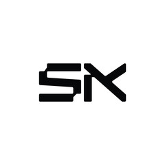 SK monogram logo design letter text name symbol monochrome logotype alphabet character simple logo